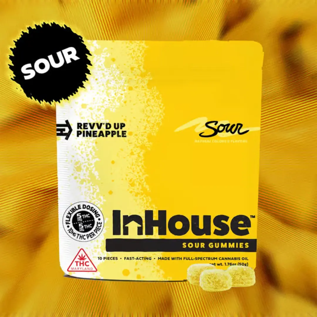 in house sour pineapple edible gummies