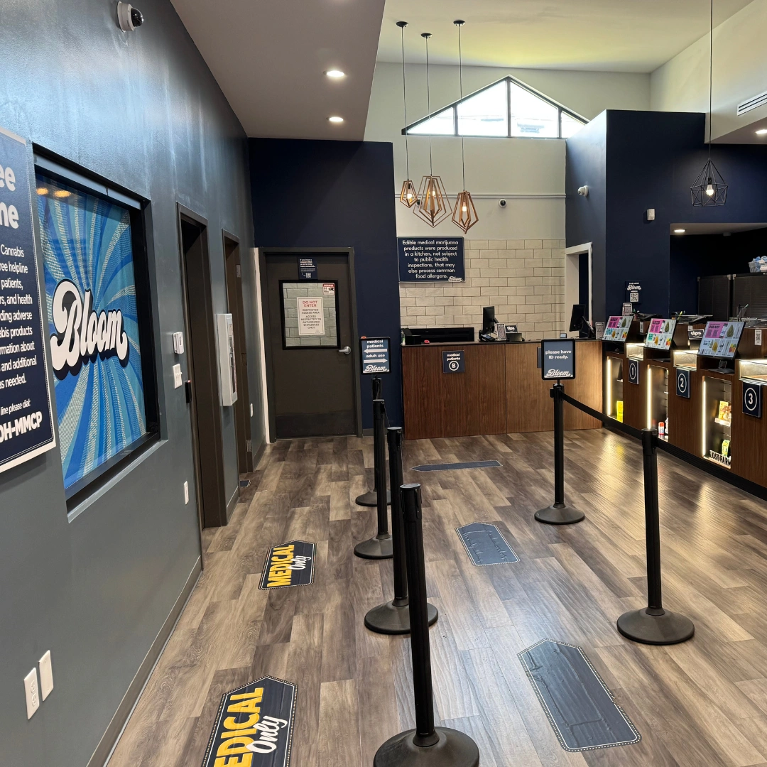 Bloom cannabis Seven Mile dispensary express pickup counters for medical and recreational customers who order cannabis online