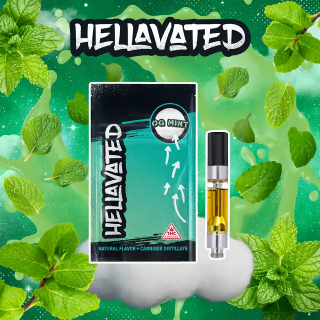 hellavated og mint 1g distillate vape cart