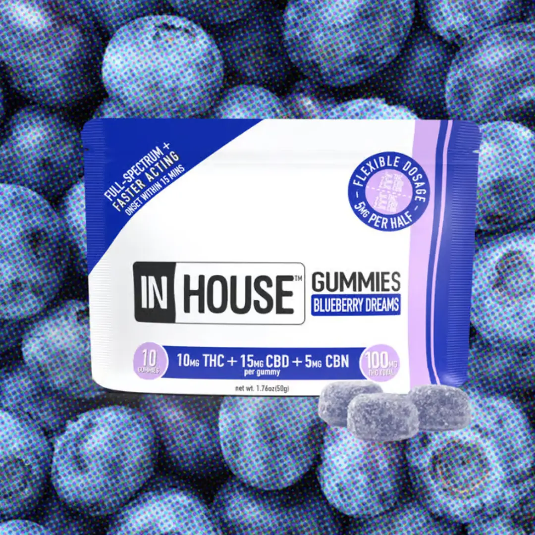 in house blueberry dream fast acting edible gummies