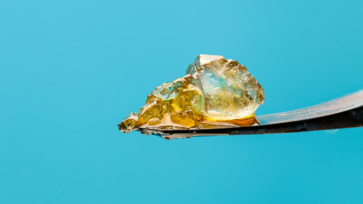 Close-up of crystalline THCa diamonds, a highly concentrated cannabis extract.