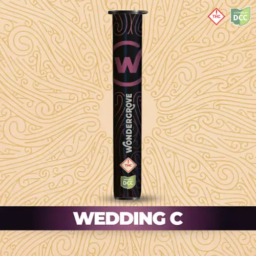 Wondergrove Wedding Cake pre-roll packaging tube available at Bloom dispensaries in Ohio.