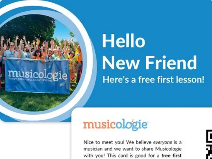 Example of Musicologie's refer-a-friend card