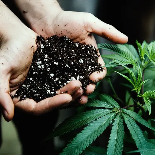 Hands holding soil