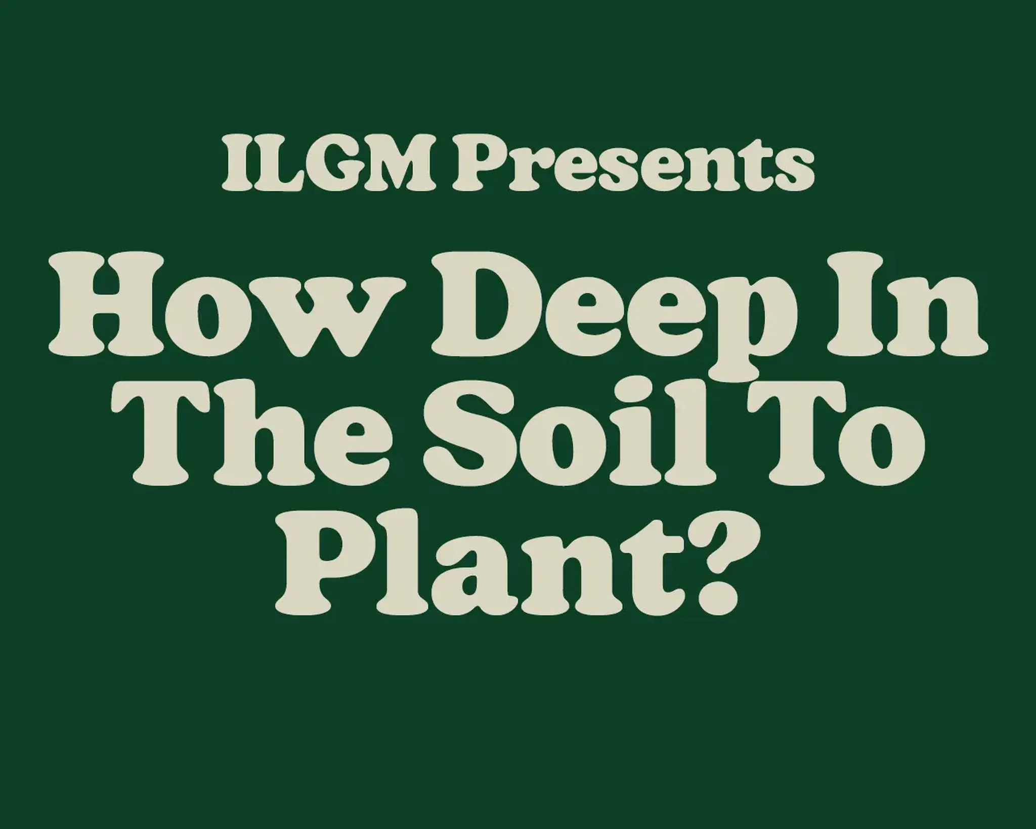 How Deep In The Soil To Plant