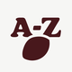 Stylized letter "A-Z" above a football shape, both in dark brown, on a light gray background.