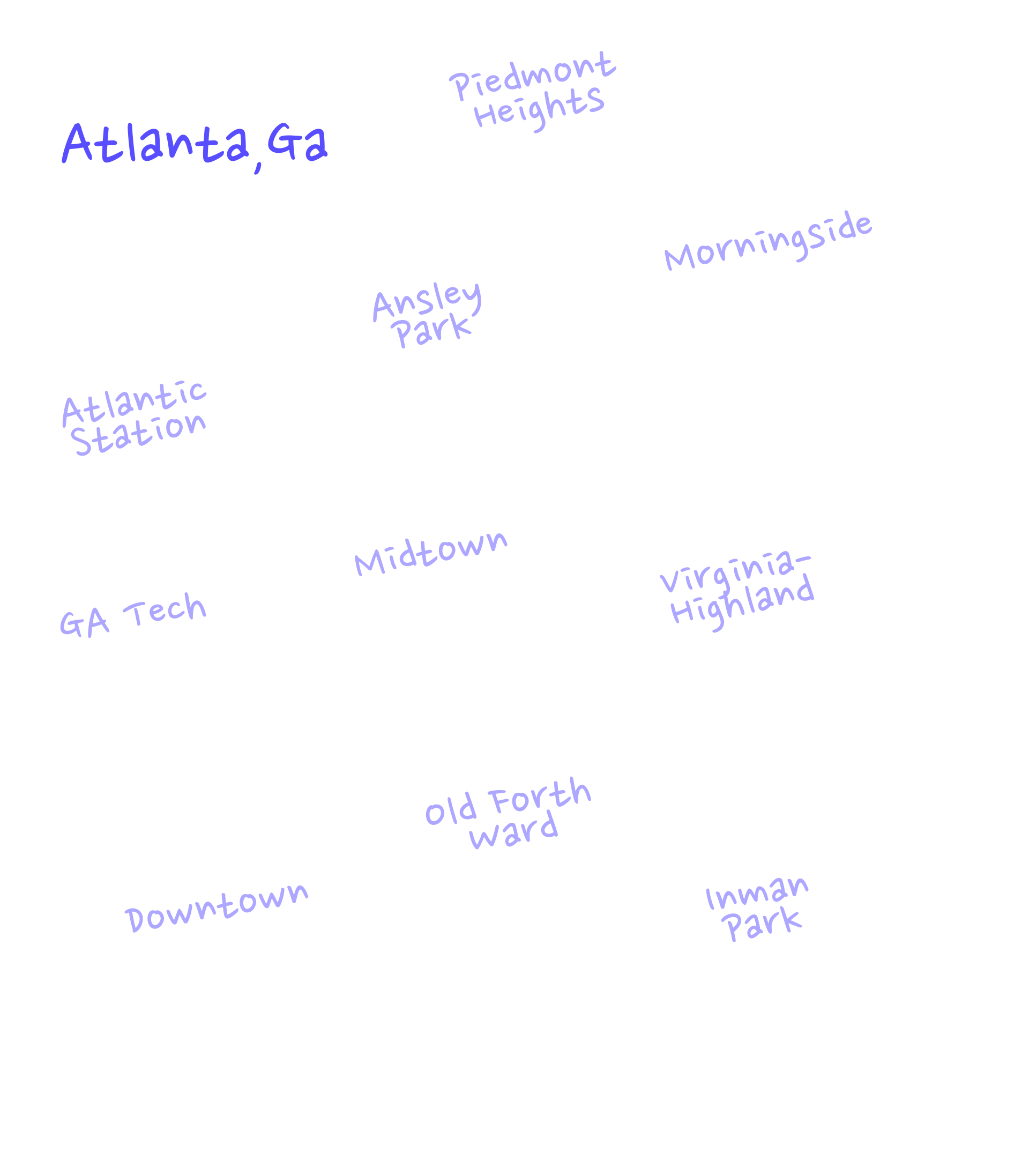 map of the Atlanta, Ga area