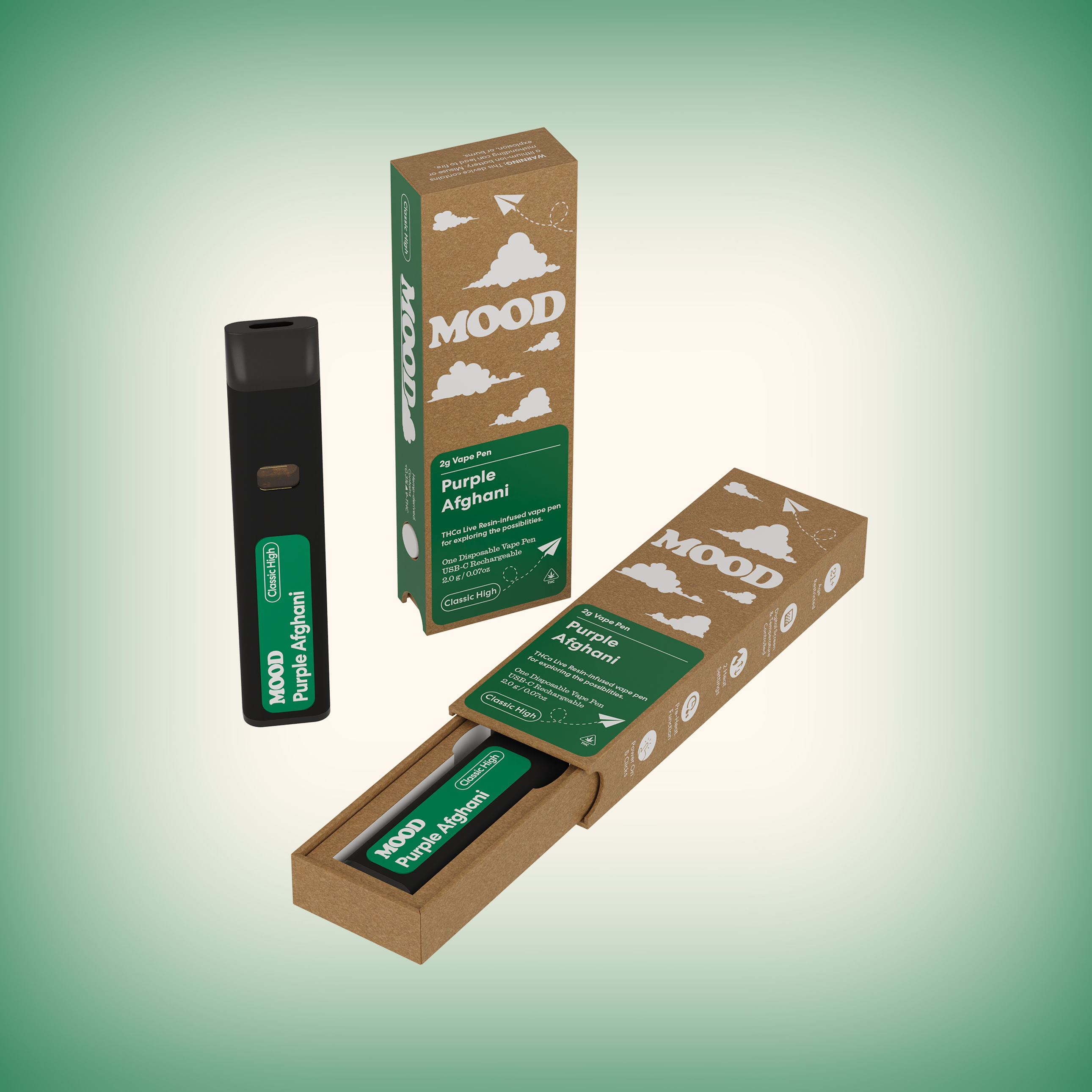 mood bars vape THCa Purple Afghani Disposable