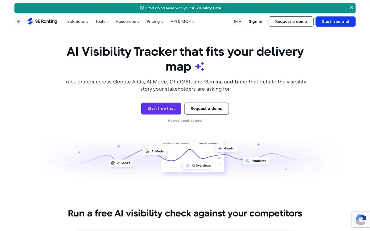SE Ranking AI Search Tracking interface