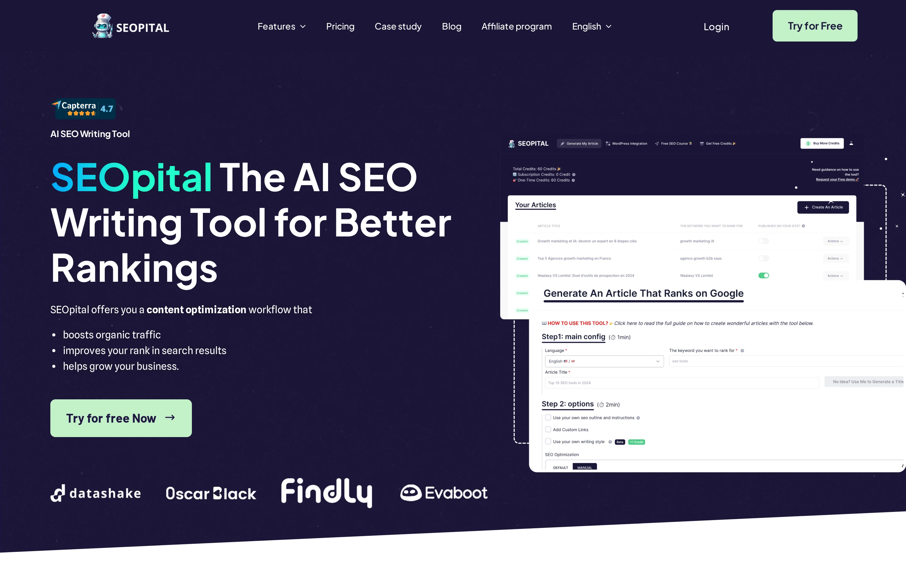 SEOpital product interface