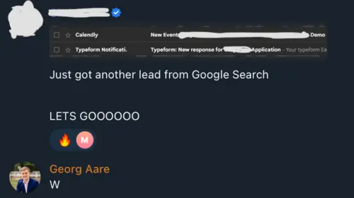 RankUp User Getting Customer from Google Search
