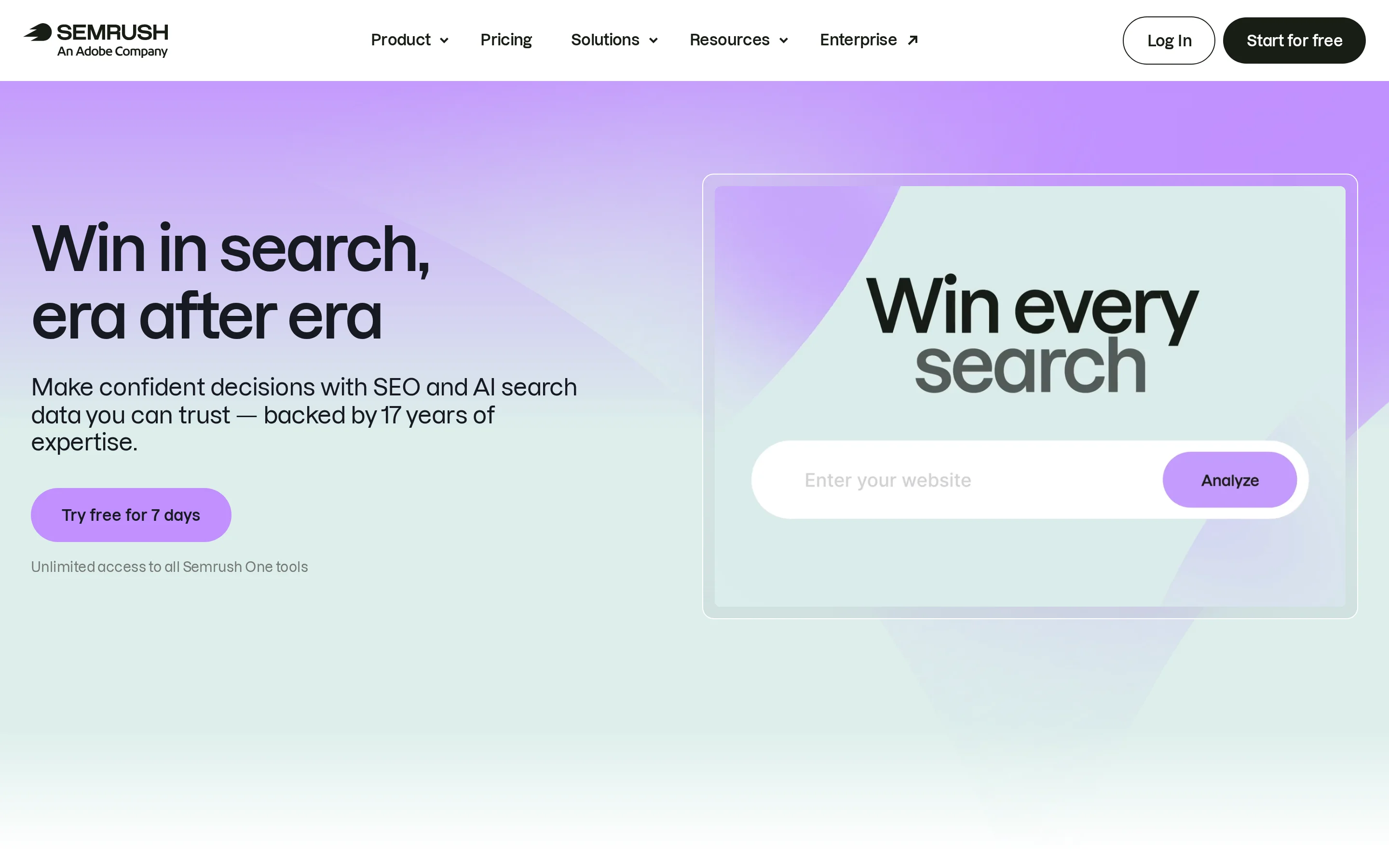 Semrush One product interface