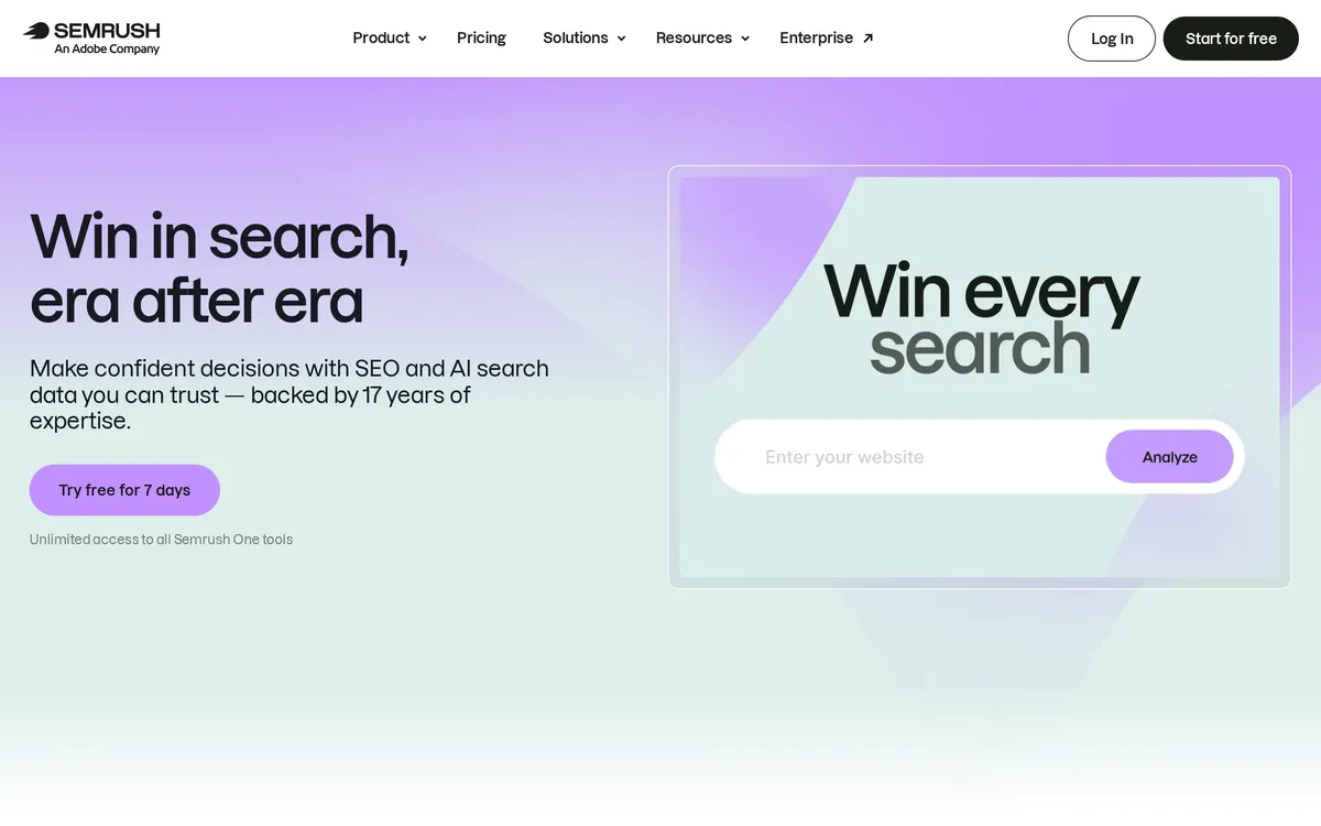 Semrush One product interface