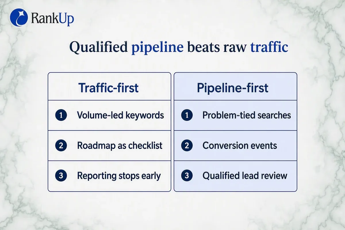 Comparison of three traffic-first warning signs against three pipeline-first behaviours