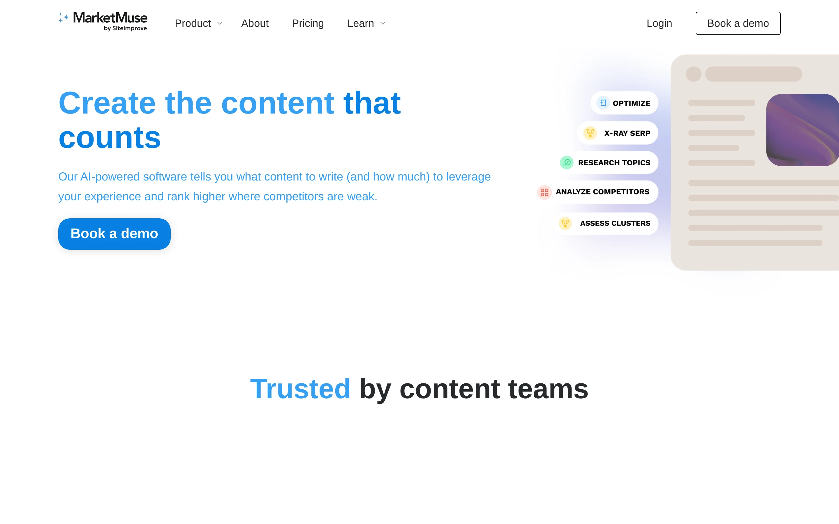 MarketMuse Content Strategy interface