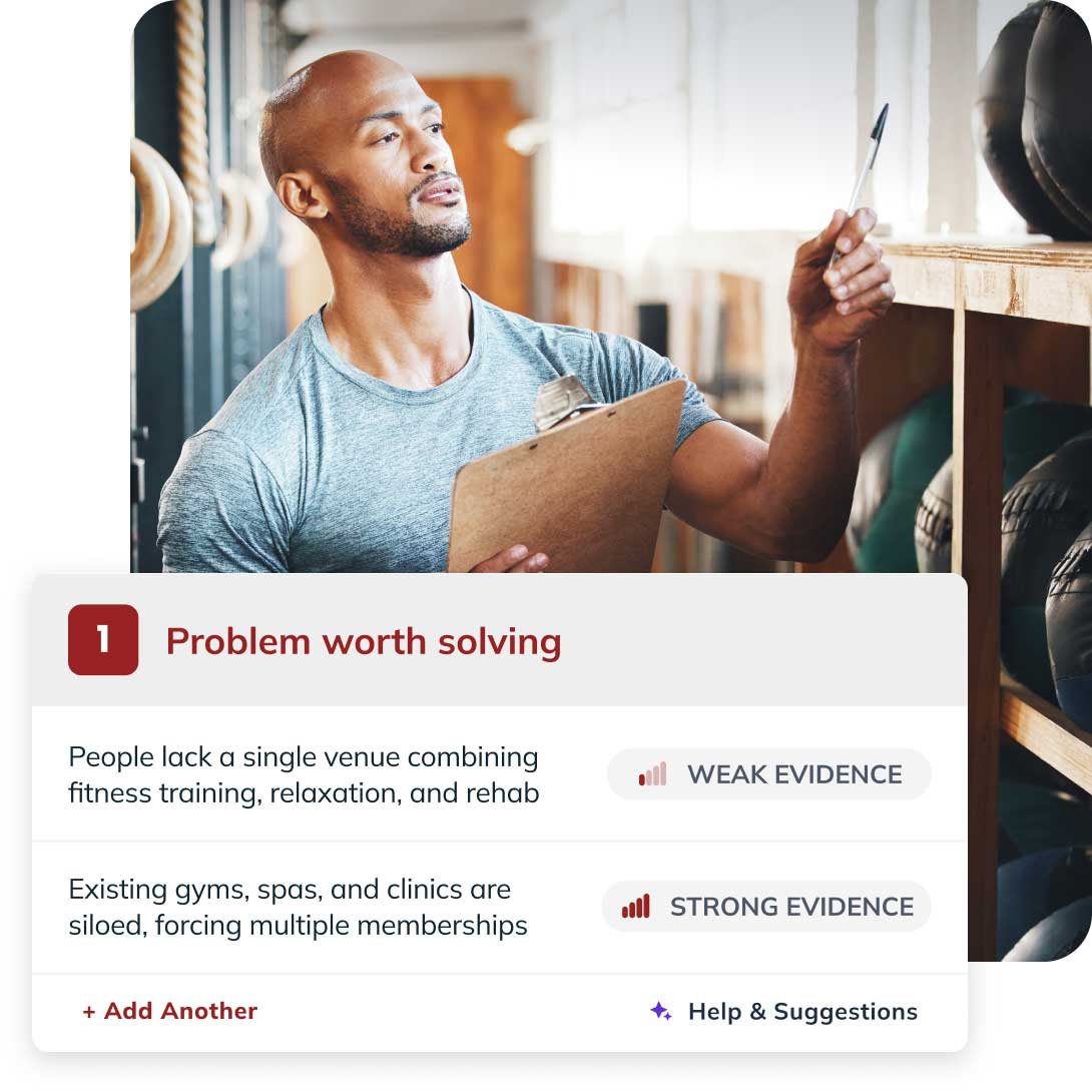 Man doing inventory at gym