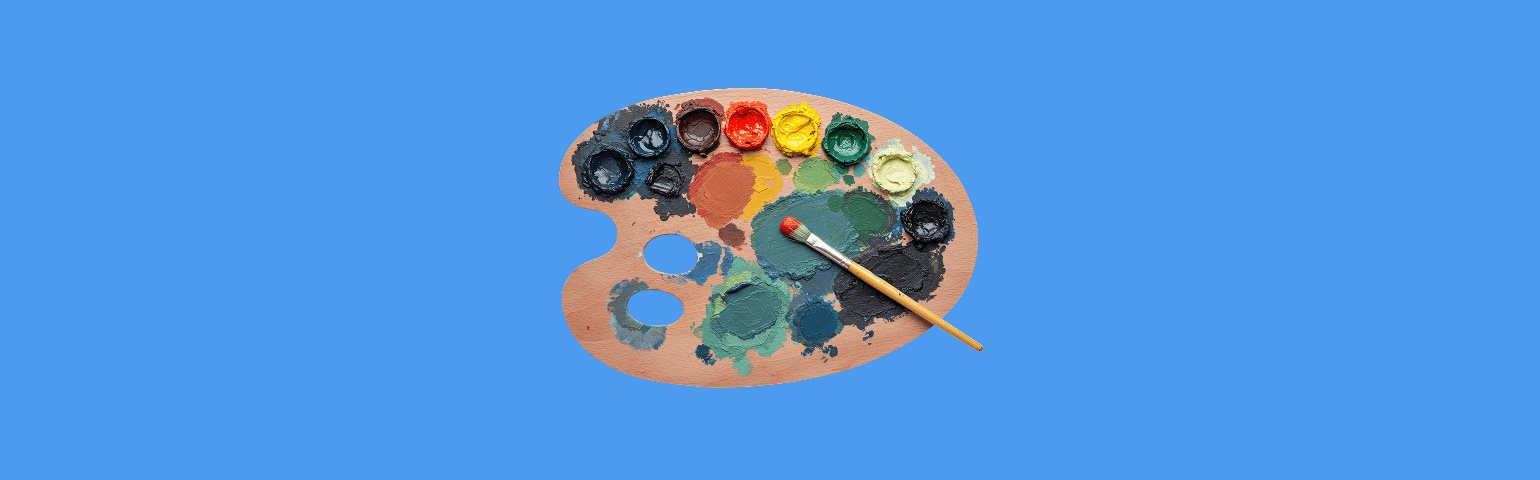 Paint Easle on blue background