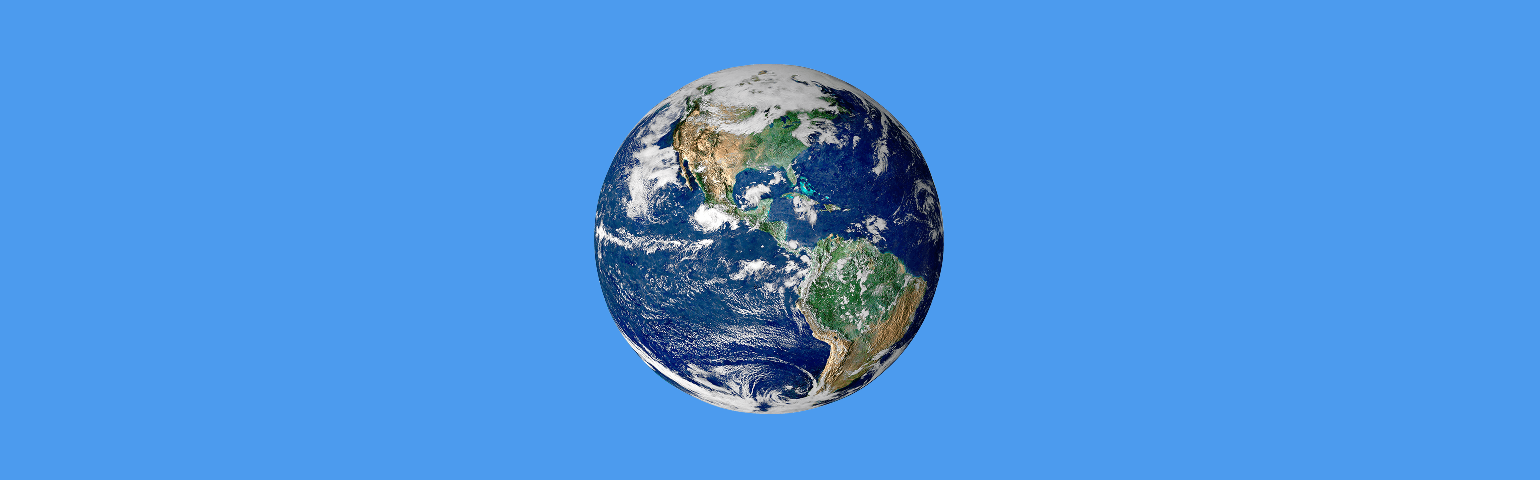 Globe on blue background