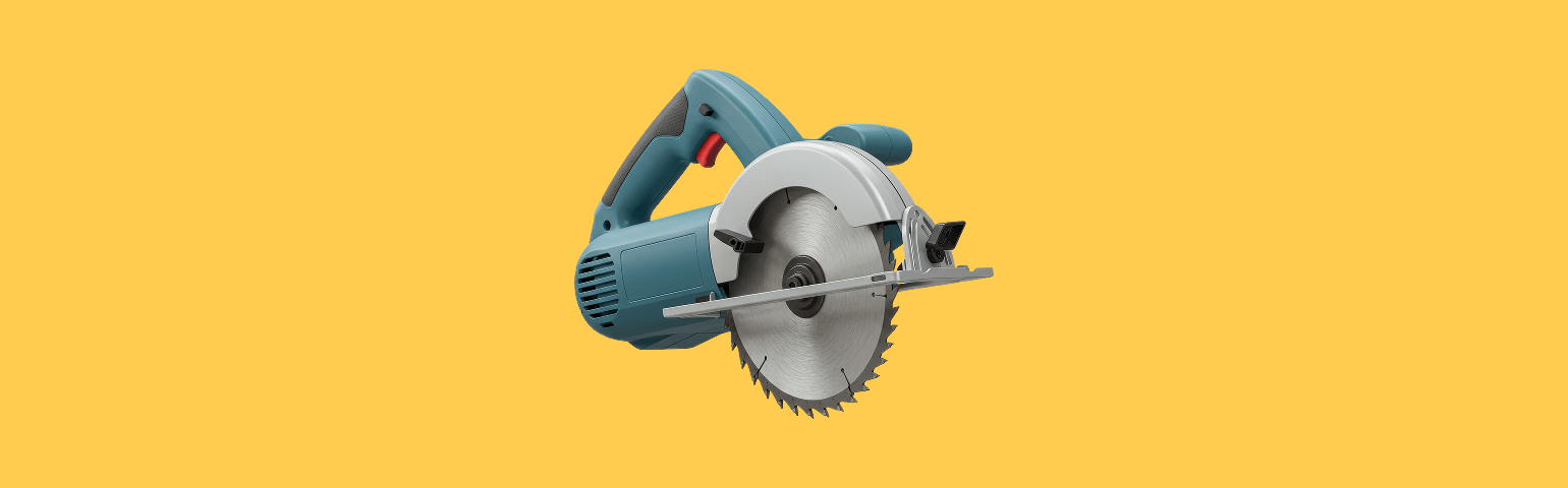 Hand Saw on yellow background