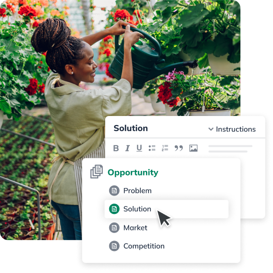 Female watering plants