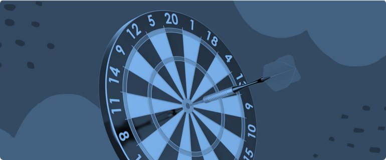 An illustration of a dart board with a dart through the bulls-eye, signifying a pitch deck that helps a business get funding. An illustration of a dart board with a dart through the bulls-eye, signifying a pitch deck that helps a business get funding.