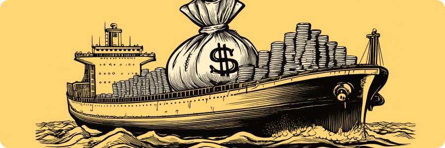 Image depicting a ship with money to prepare for the impact of tariffs. Image depicting a ship with money to prepare for the impact of tariffs.