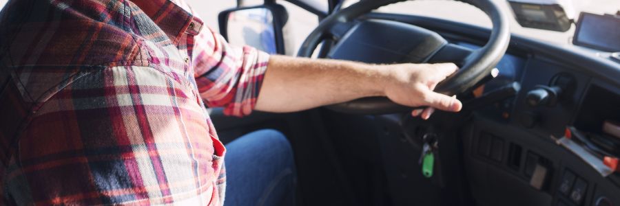 Person in truck