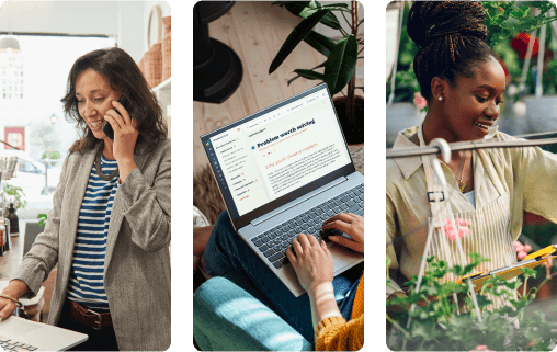 Small business professionals working with LivePlan
