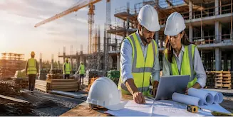 Profesionales de UPC revisan planos para gestionar proyectos de construcción con control