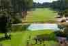 Pine forest golf hole at Aroeira I course in Almada, near Lisbon, Portugal