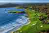 The 18th at Pebble Beach curls along the Pacific in California.
