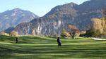 The 18-hole course is championship level, with mountain views, a putting green, driving range, pro shop, and a restaurant.