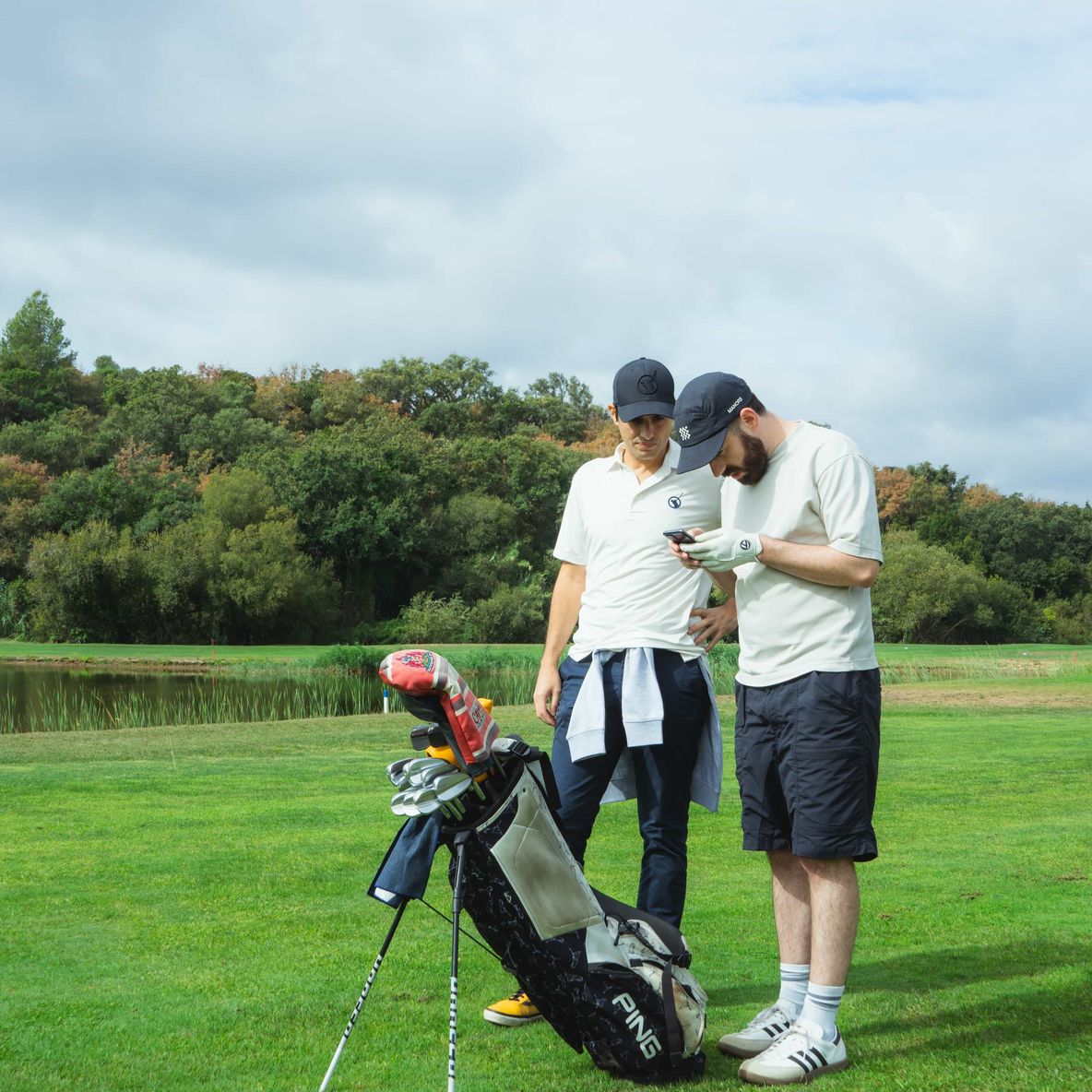 Team members using the Hole19 app