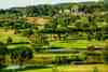 Volcanic lake-side golf hole at Golf Club Castelgandolfo in the Alban Hills near Rome