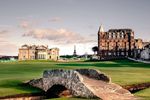 The iconic 18th hole at St Andrews Old Course - golf's most famous finishing hole