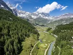 The Golf Club del Cervino is the highest 18-hole course in Italy, at 2050m, with a 5300m par-69 course, and a view of the Matterhorn.