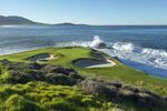 Pebble Beach Golf Links, hole 7 with a view of the Pacific Ocean - an iconic golf destination for a weekend getaway.