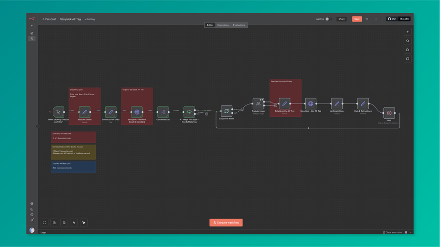 The image shows a visual workflow diagram or process flow for a software application or service, with various interconnected nodes and elements.