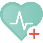 icon of heart and plus sign