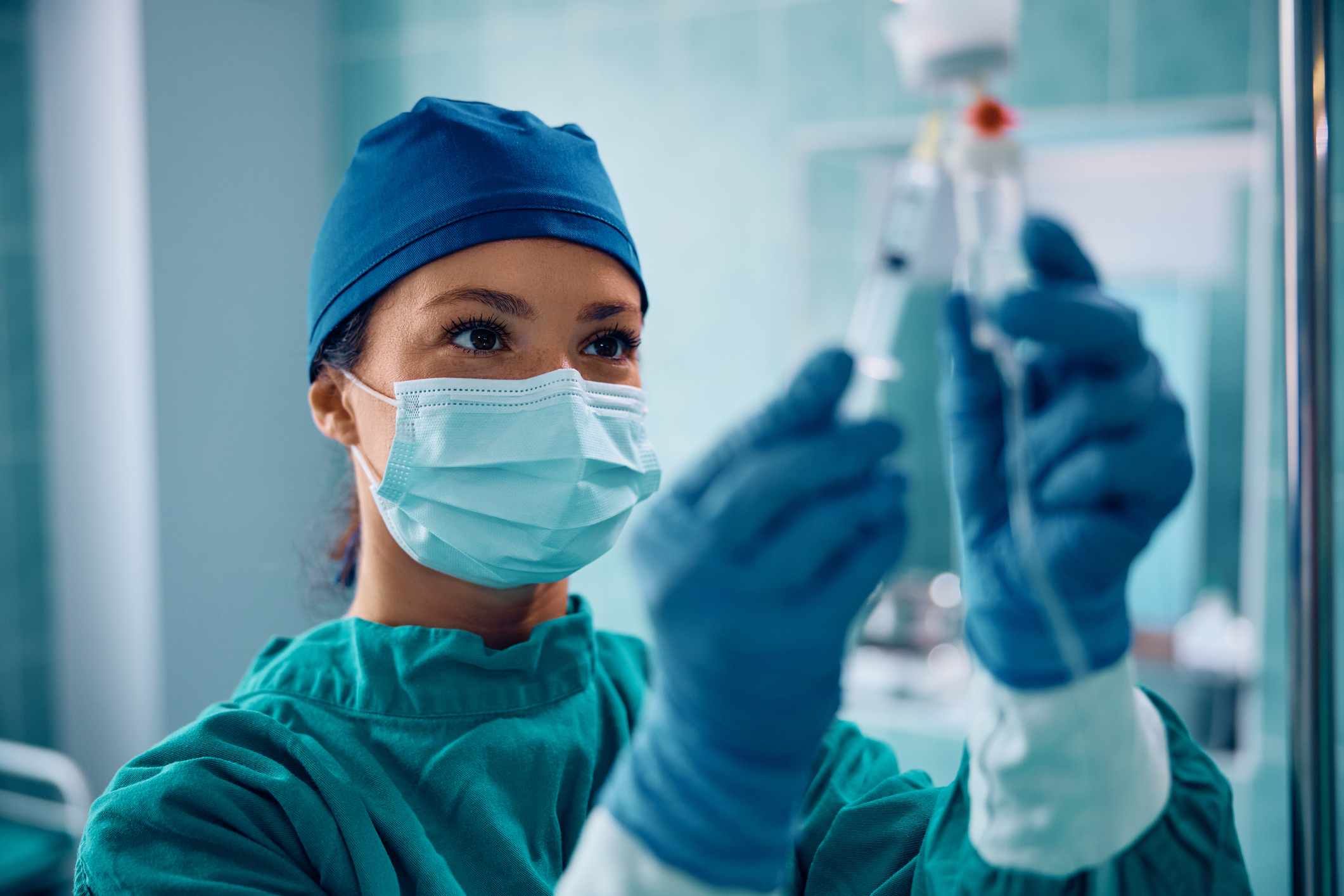 Anesthesiologist working at a hospital