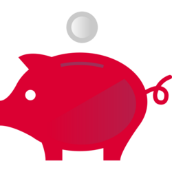 Icon of a piggy bank and coin