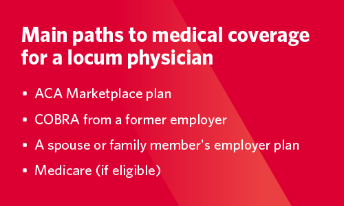 Main paths to medical coverage for locum physicians