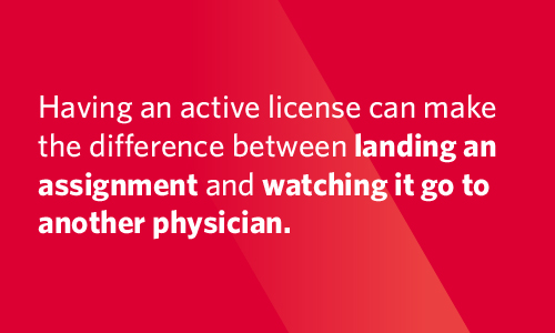 Graphic stating importance of having an active license