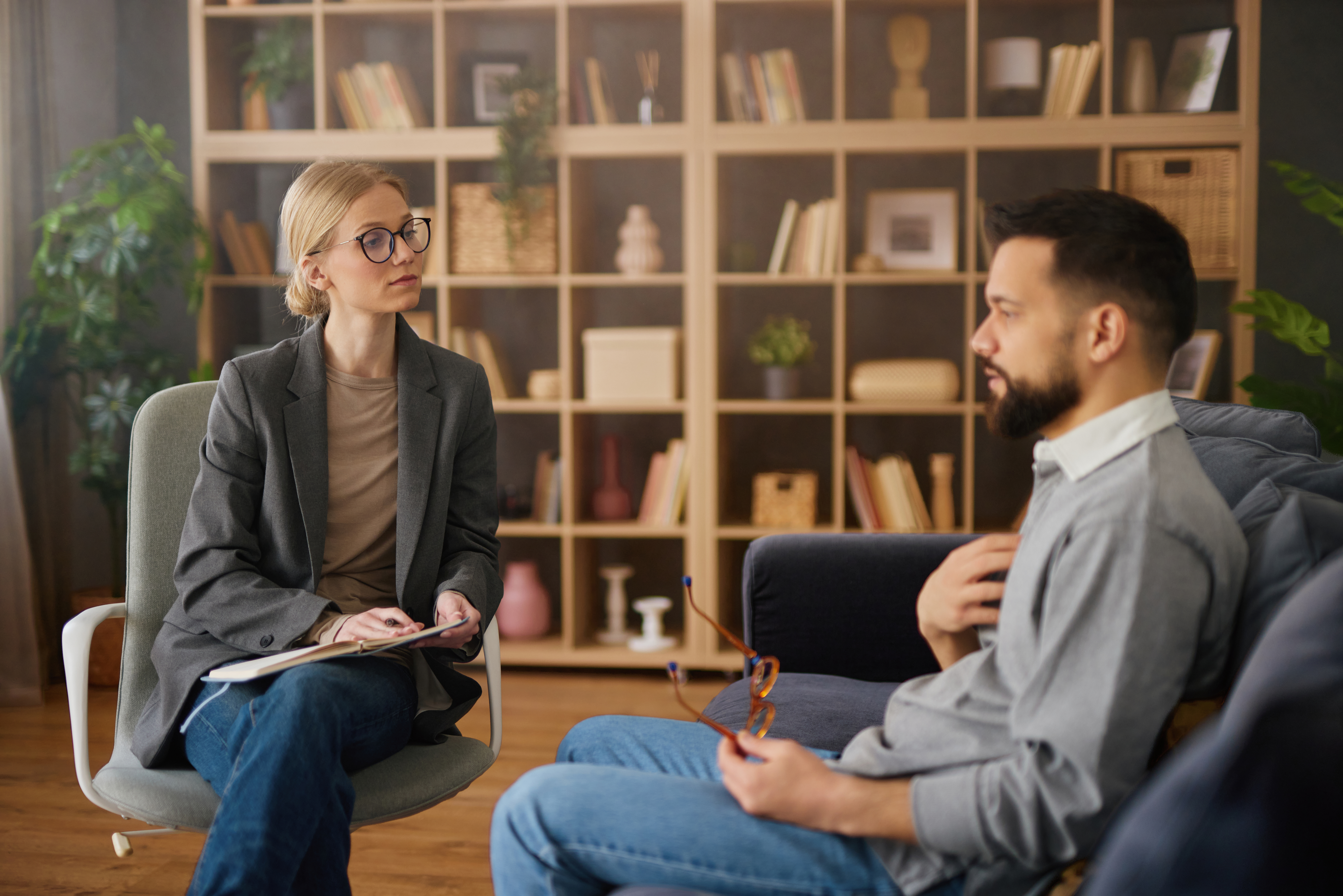 Psychiatrist with a patient