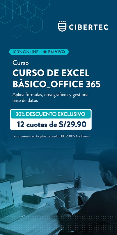 Banner de curso de excel Cibertec