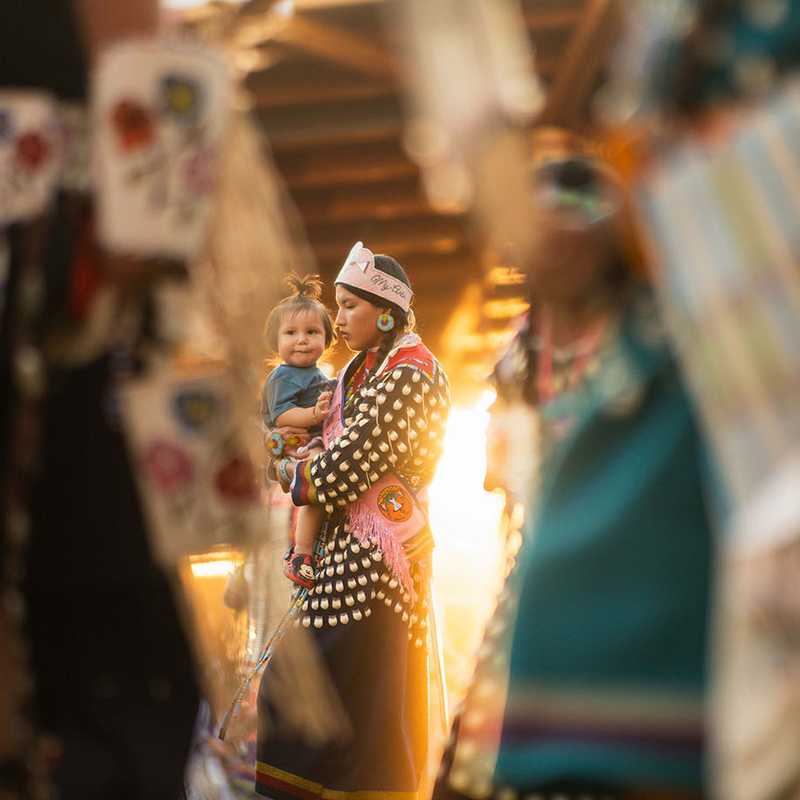 Children in the parade on horseback during a rodeo street scene in Montana