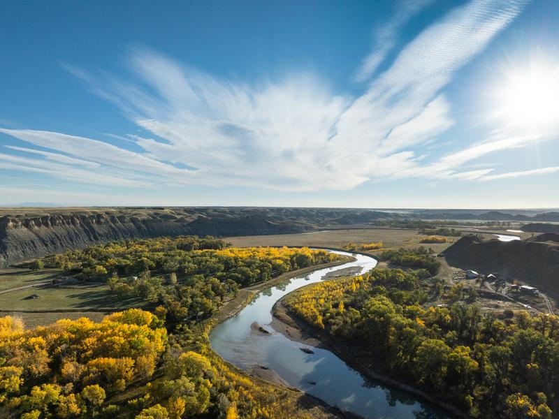 Aerial view of Montana landscape