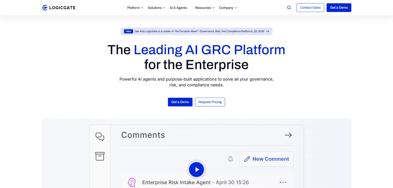 LogicGate homepage