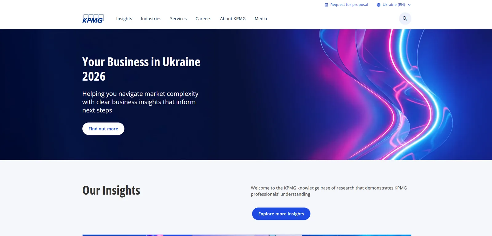 KPMG homepage