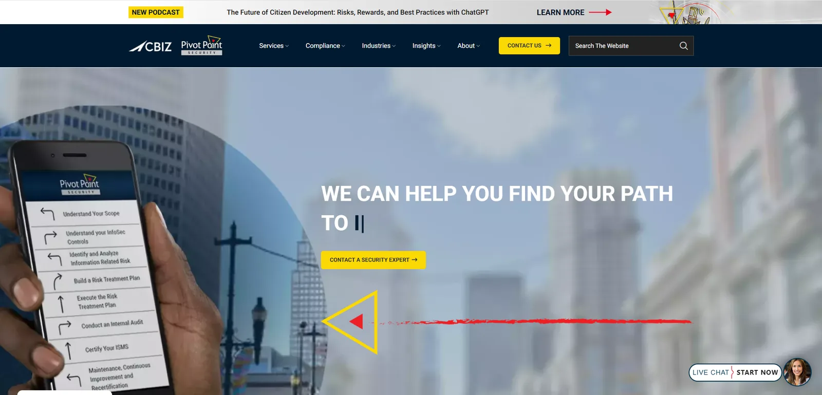 CBIZ Pivot Point Security homepage